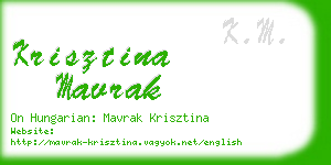 krisztina mavrak business card